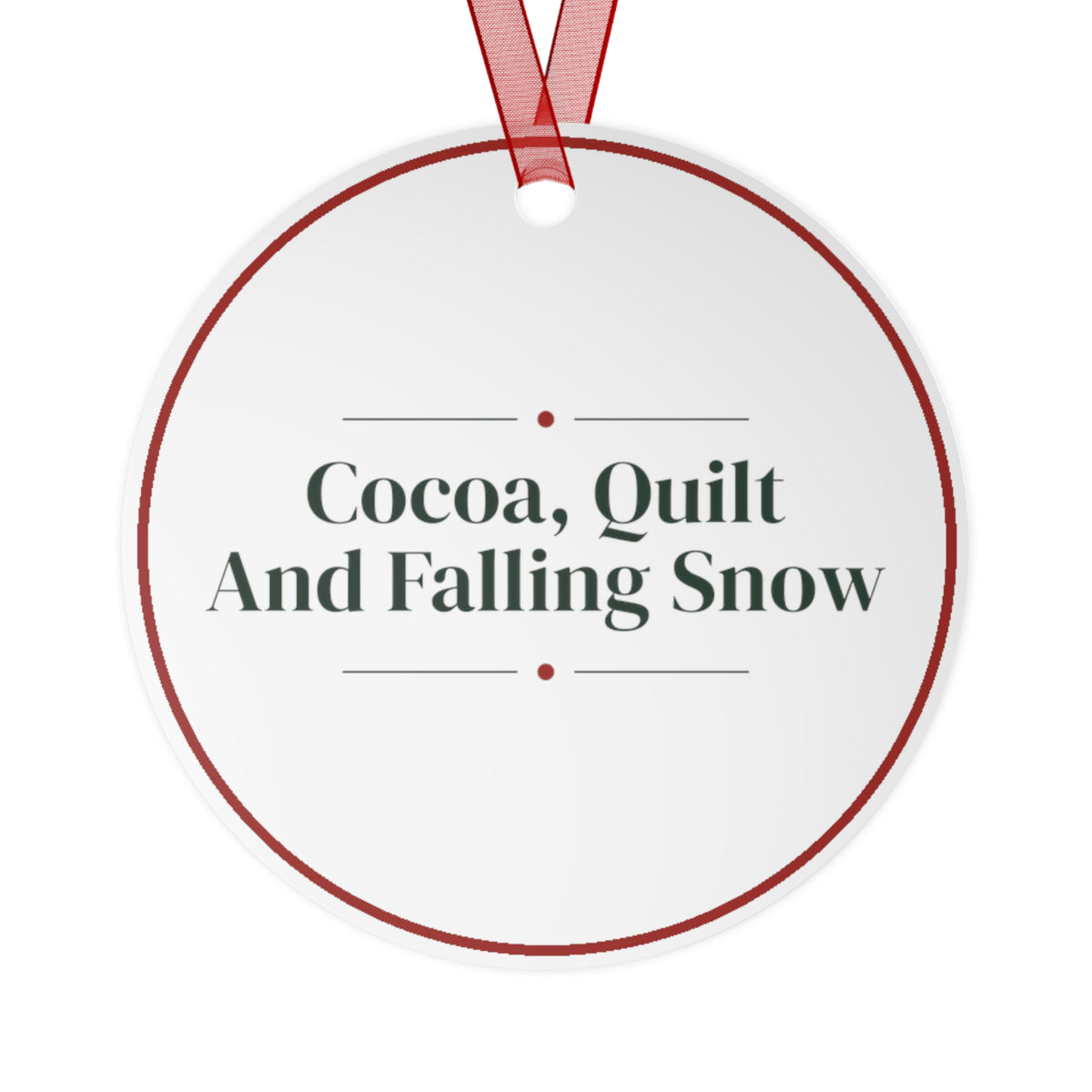 Christmas Ornament Cocoa Quilt And Falling Snow Keepsake