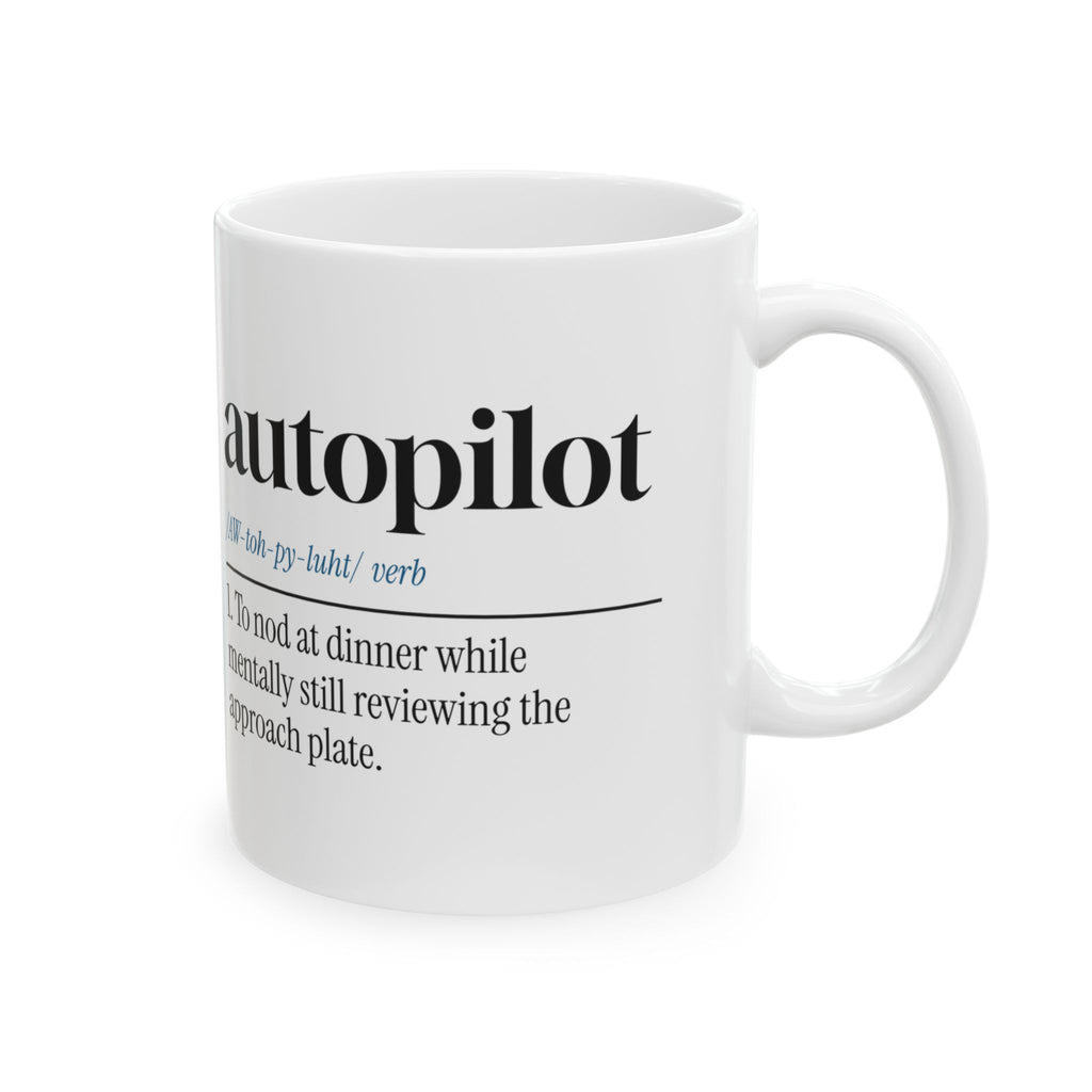 Pilot Coffee Mug Nodding At Dinner Reviewing
