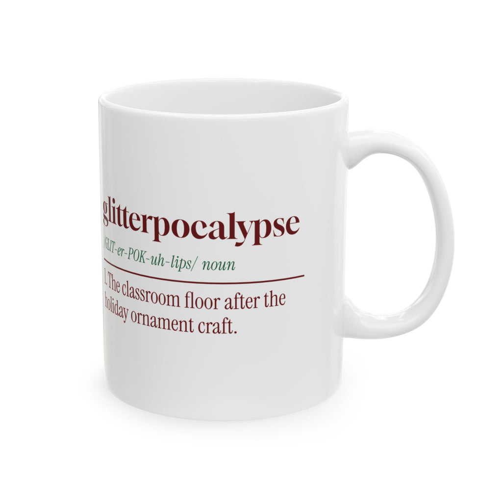 Funny Christmas Teacher Coffee Mug Glitterpocalypse Dictionary
