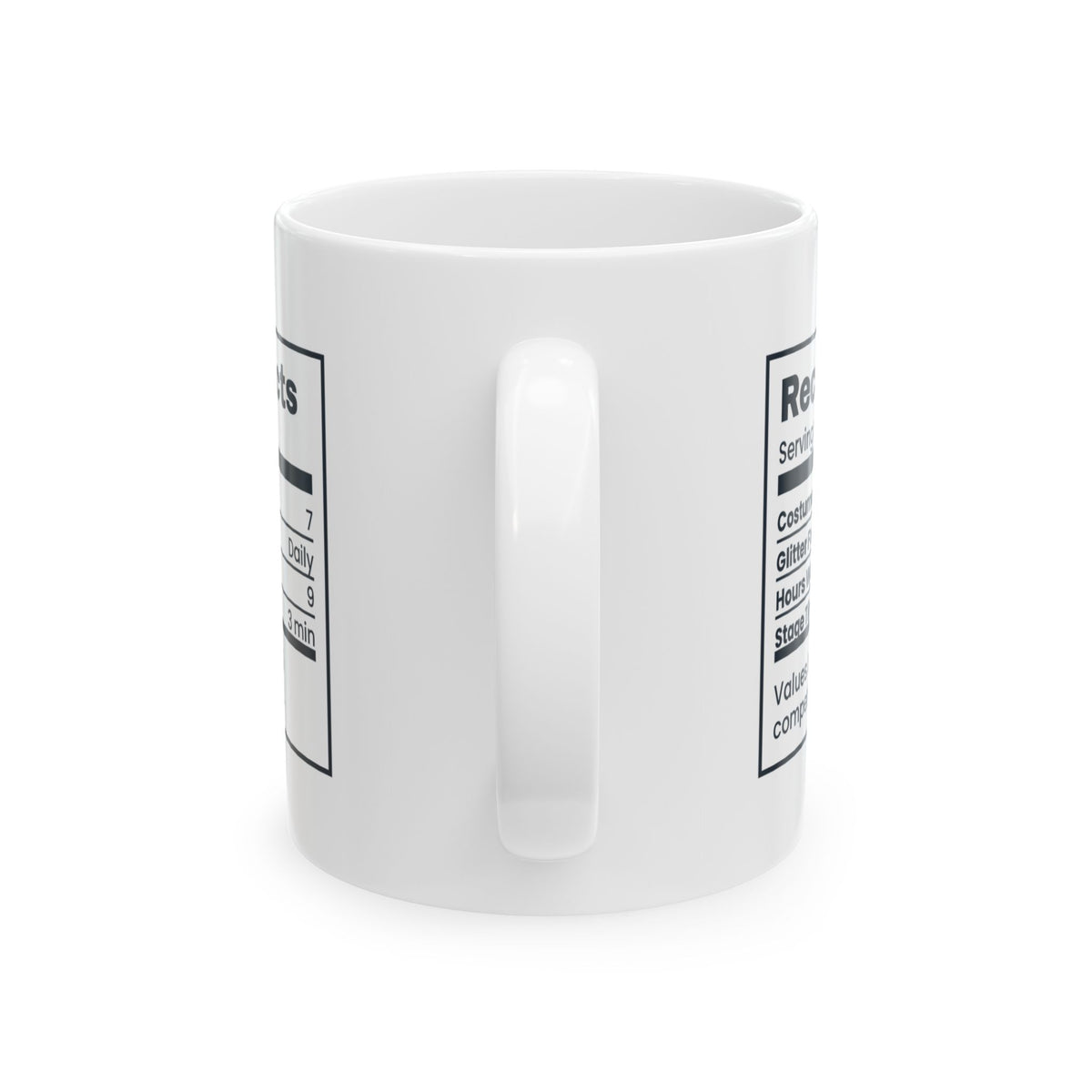 Funny Dance Mom Coffee Mug Recital Facts Nutrition Label For Moms