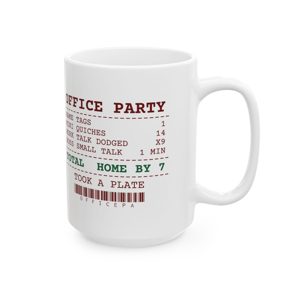 Funny Christmas Coworker Coffee Mug Mini Quiches 14 Office Party Receipt