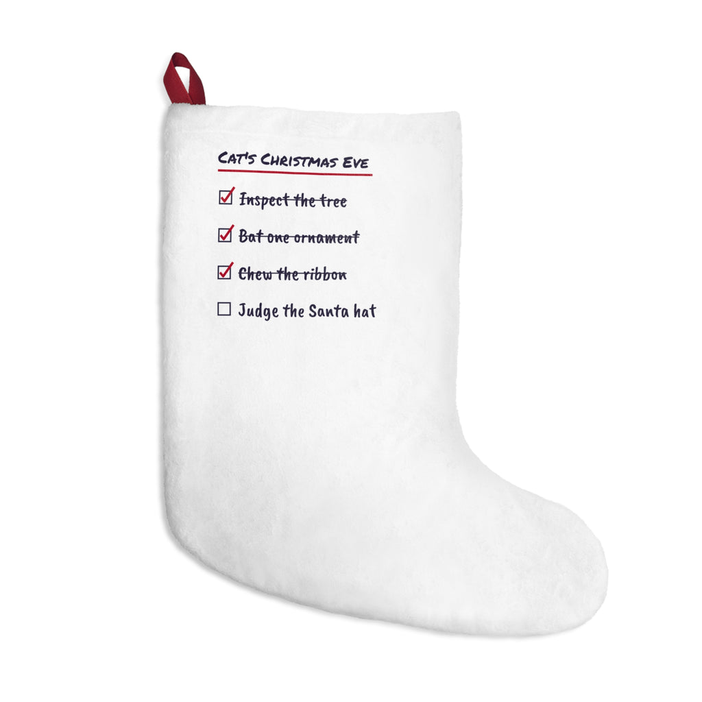 Funny Christmas Cat Christmas Stocking Cat's Christmas Eve Checklist