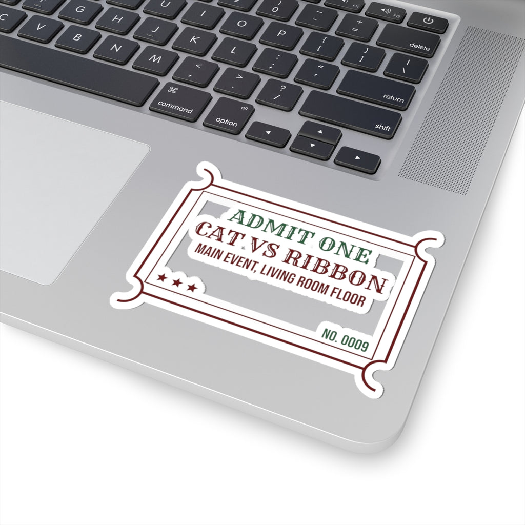 Funny Christmas Cat Sticker Cat Vs Ribbon Main Event Ticket