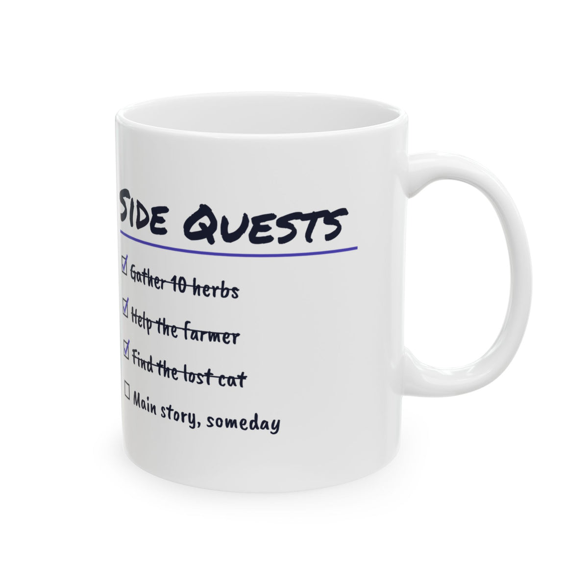 Gamer Coffee Mug The Main Story Can Wait Side Quest Checklist