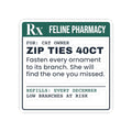 Funny Cat Christmas Sticker Zip Ties 40ct Prescription For Cat Moms