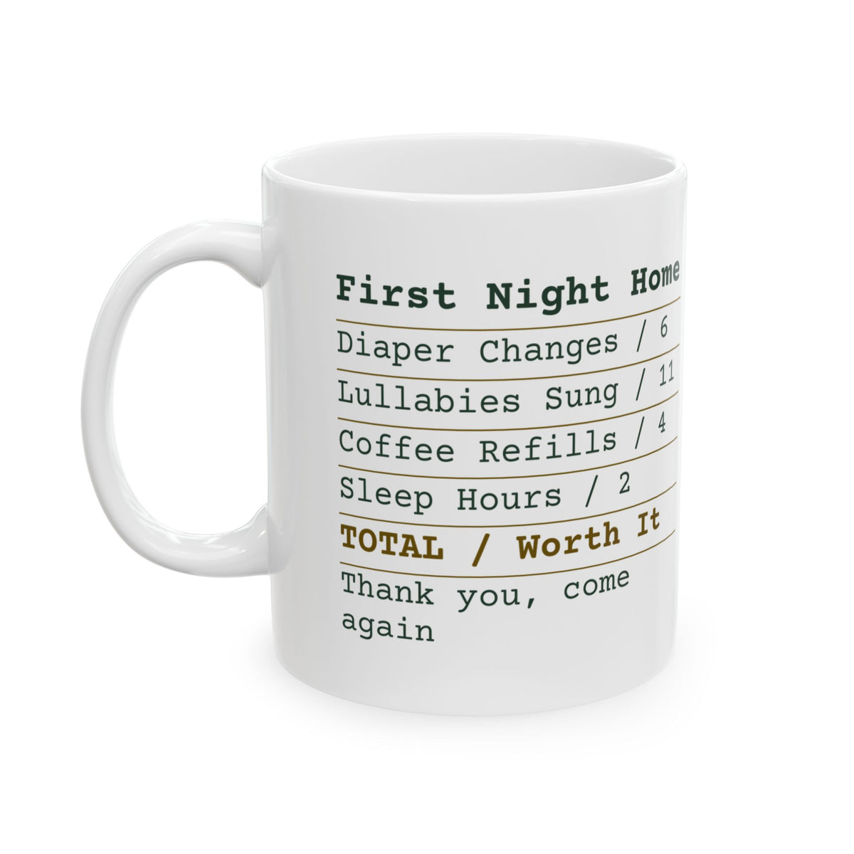 First Night Home Worth It New Dad Mug
