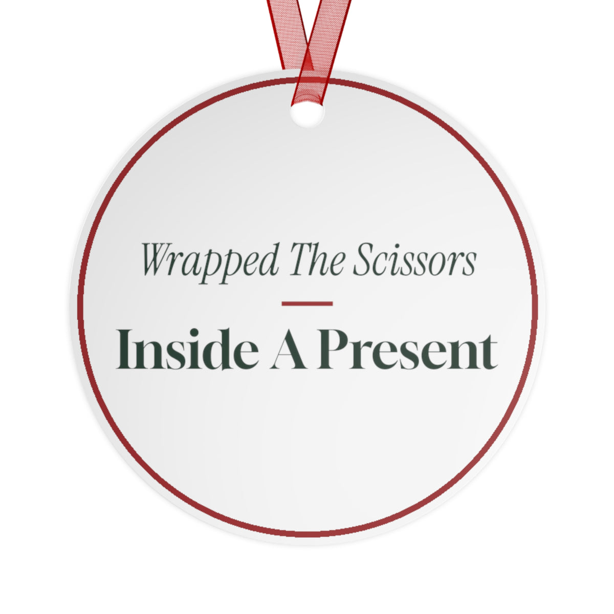 Funny Christmas Ornament Wrapped The Scissors Inside A Present