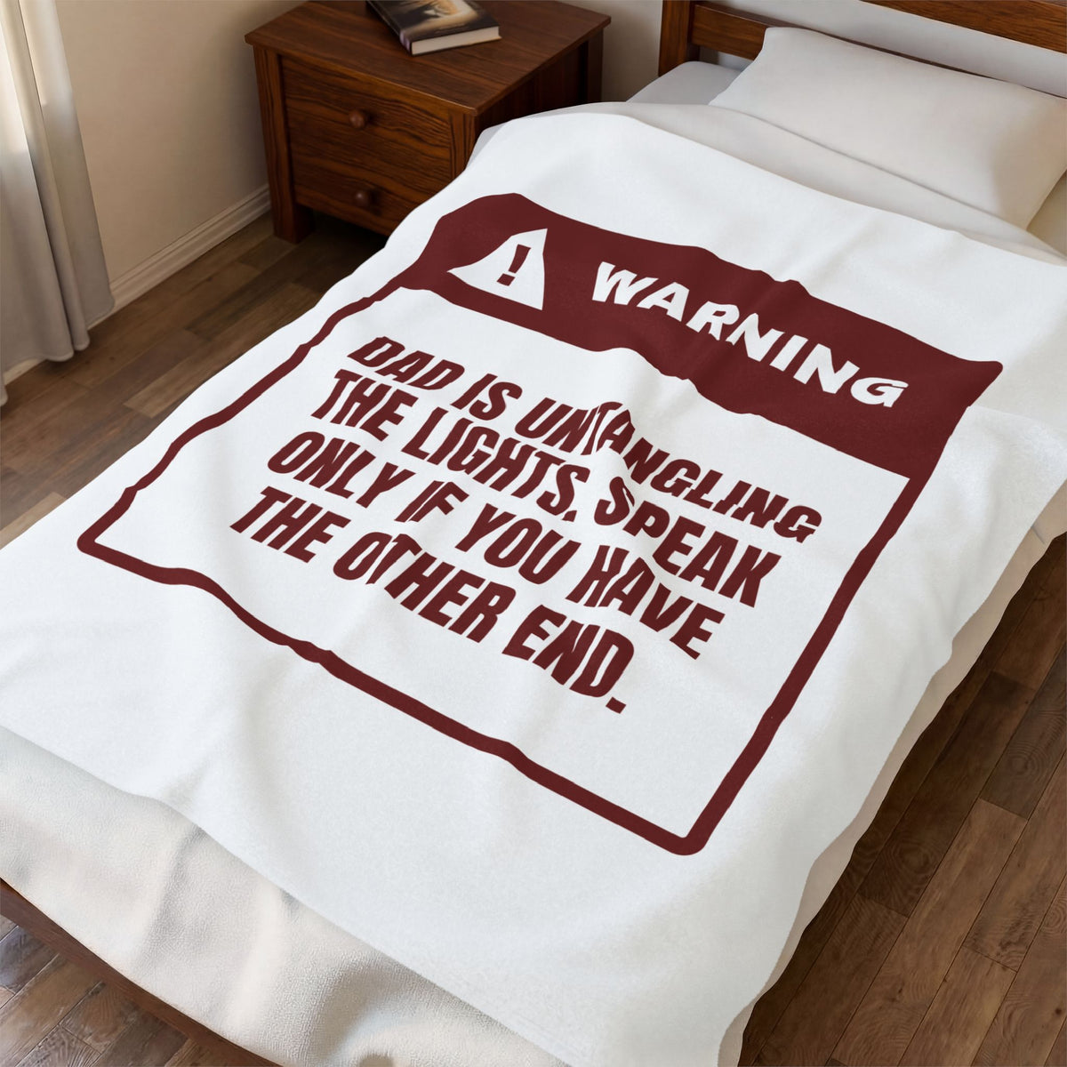 Funny Christmas Dad Throw Blanket Untangling Lights Hand Me The Other End