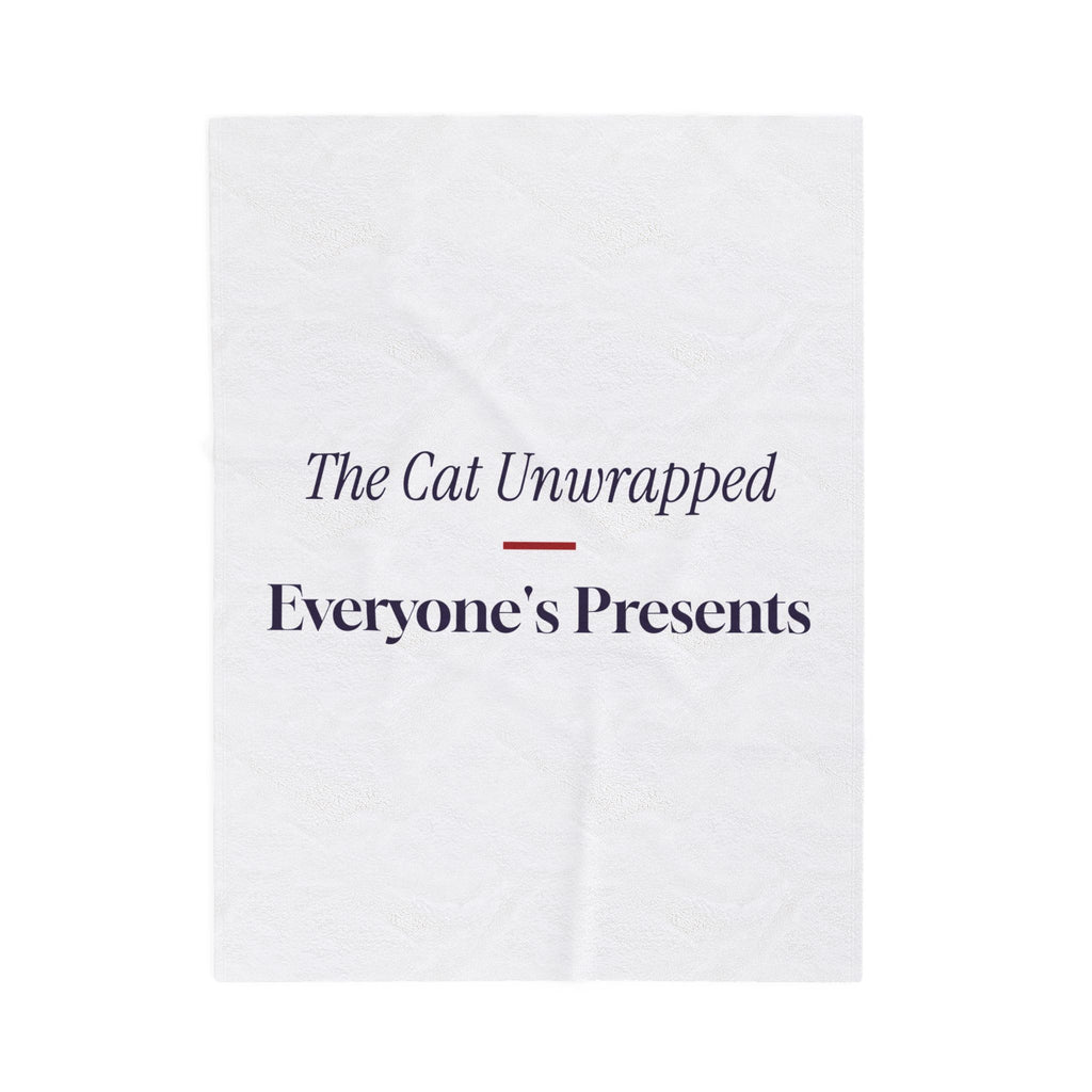 Funny Christmas Cat Throw Blanket The Cat Unwrapped Everyone's Presents