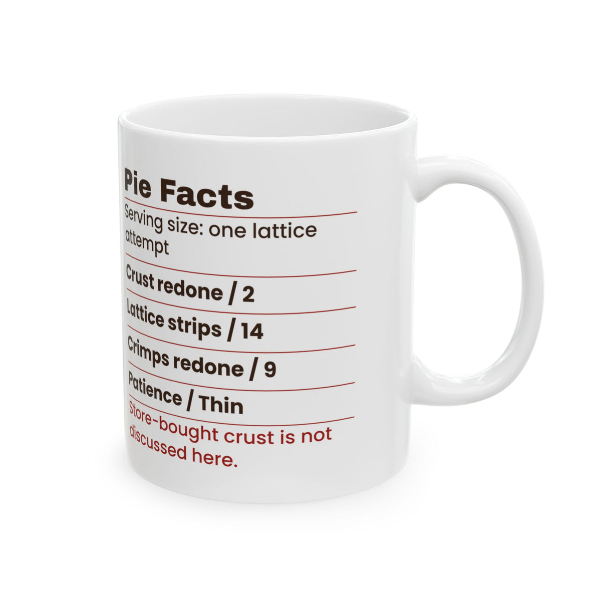 Funny Baking Coffee Mug Pie Facts Crimps Redone For Pie Bakers