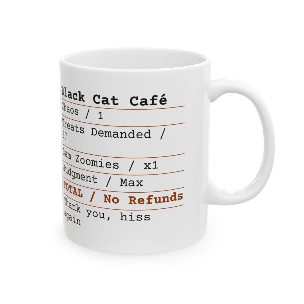 Funny Halloween Mug Black Cat Cafe Receipt For Cat Lovers
