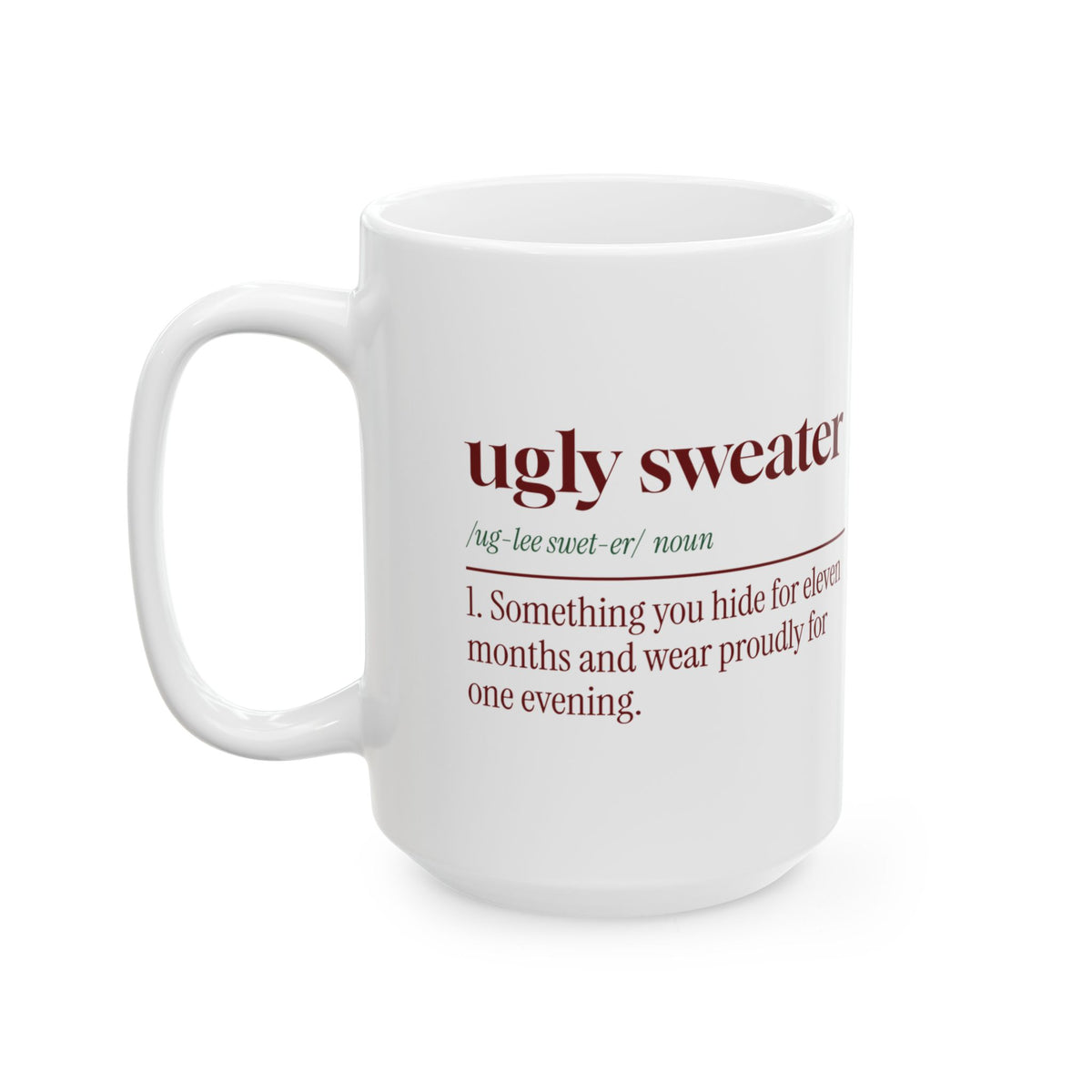 Funny Ugly Christmas Sweater Coffee Mug Dictionary Definition