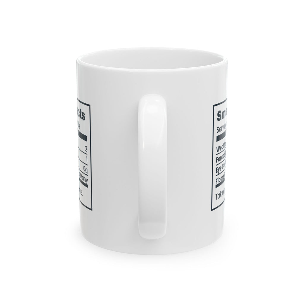 Funny Introvert Coffee Mug Small Talk Facts Nutrition Label