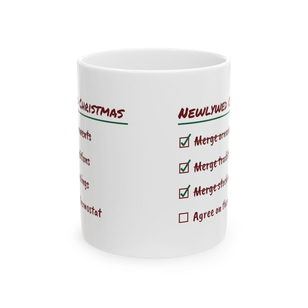 Funny Newlywed Christmas Coffee Mug Merged Everything Checklist
