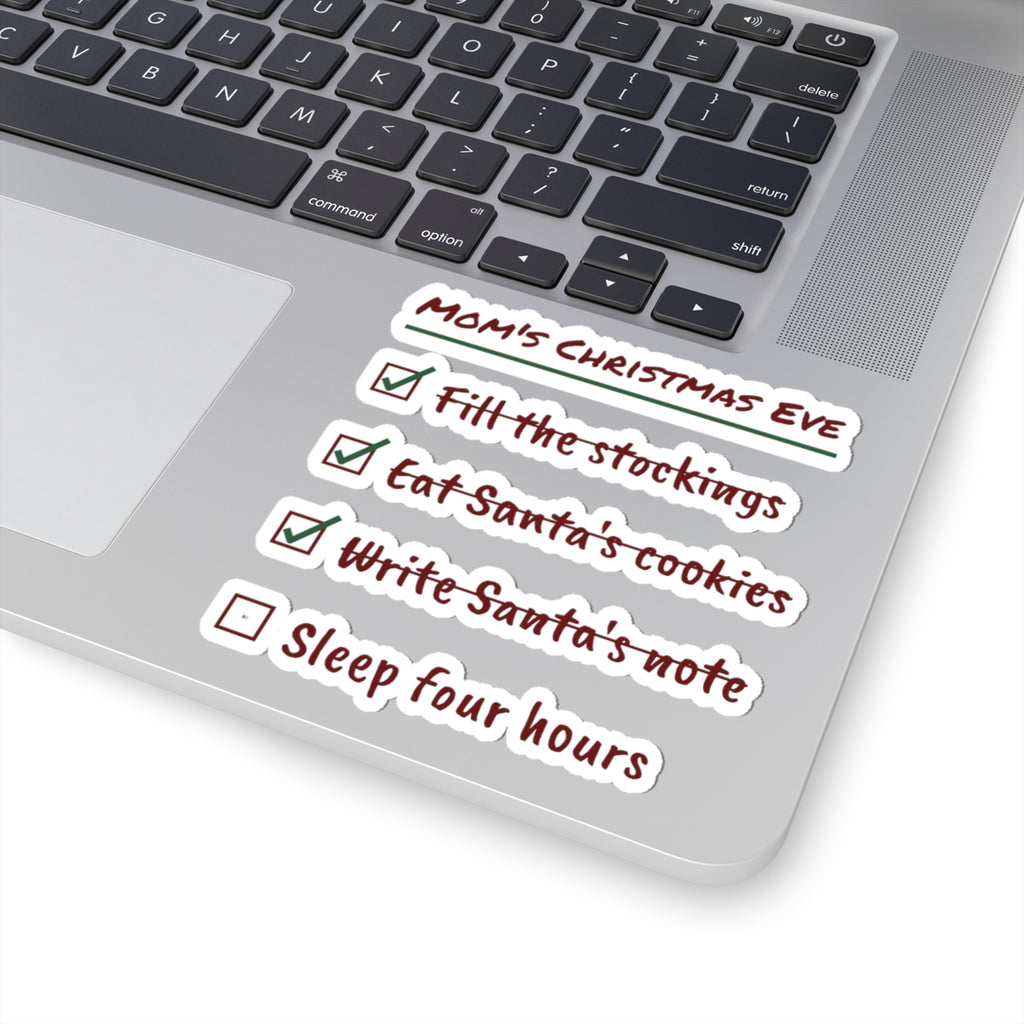 Funny Christmas Eve Mom Sticker Write Santa's Note Checklist