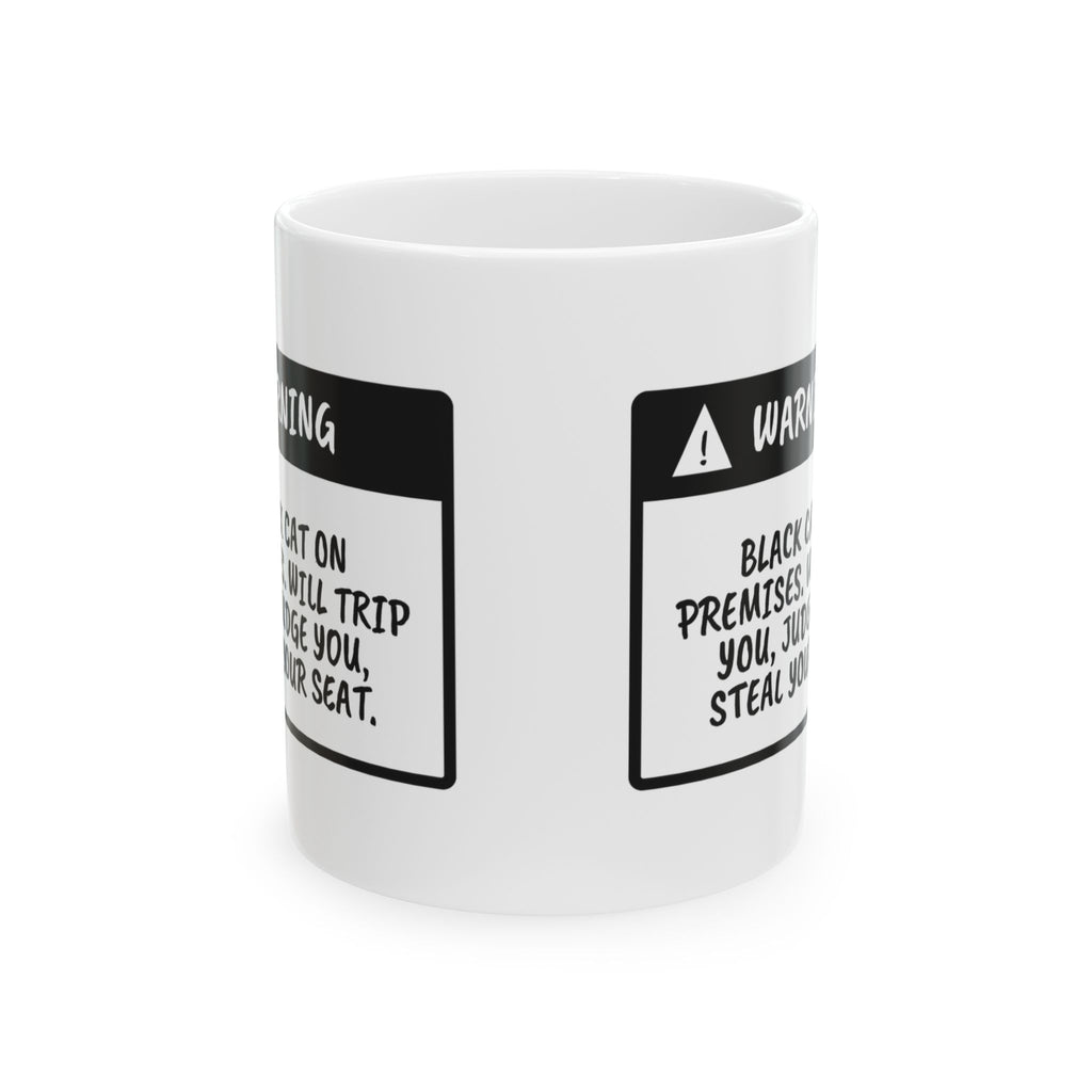 Black Cat On Premises Coffee Mug Halloween