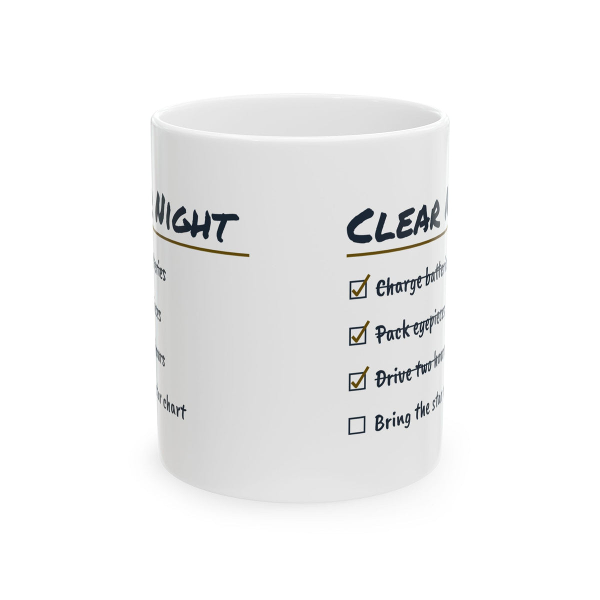 Funny Astronomy Coffee Mug Clear Night Checklist Amateur Astronomer