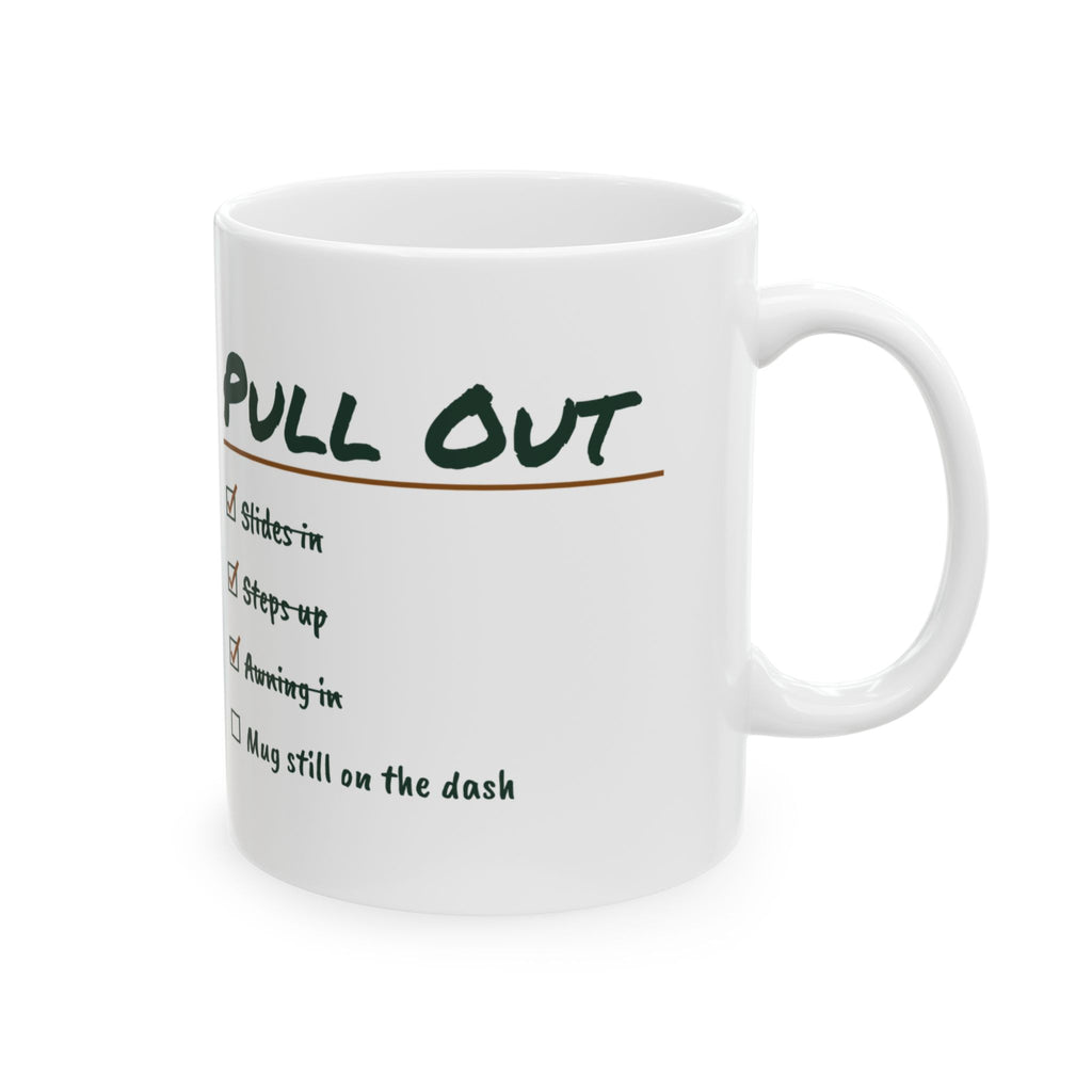 Funny RV Camping Coffee Mug Pull Out Checklist Mug Still On The Dash