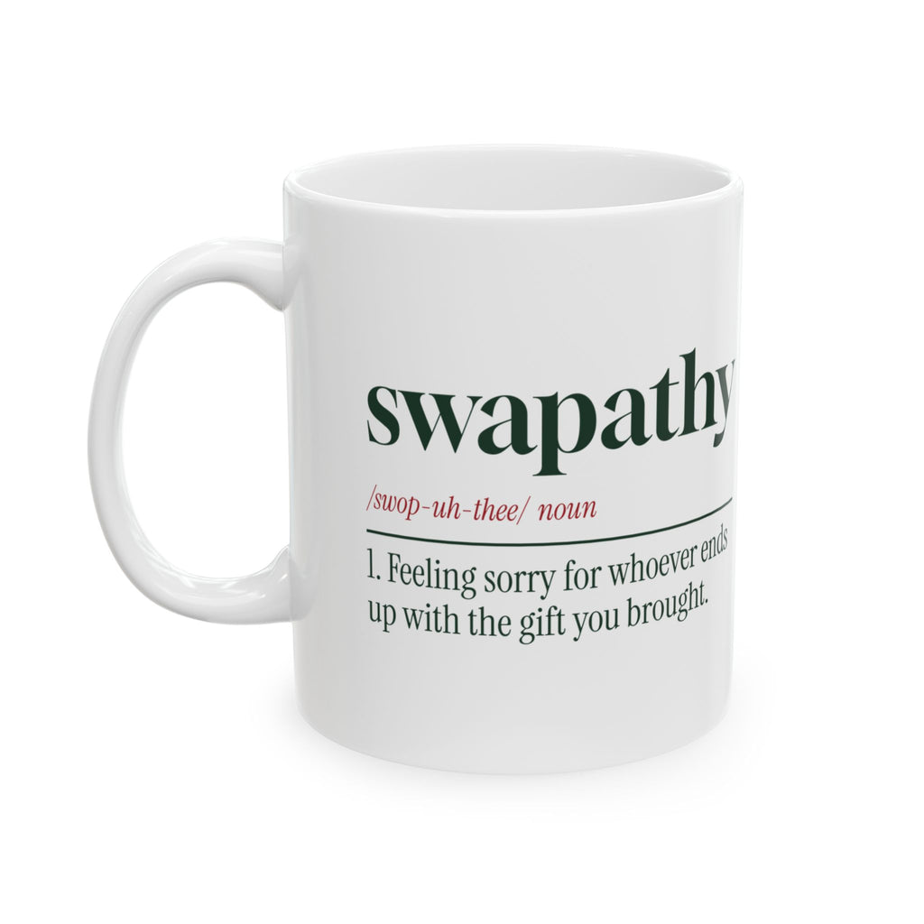 Funny White Elephant Coffee Mug Swapathy Definition