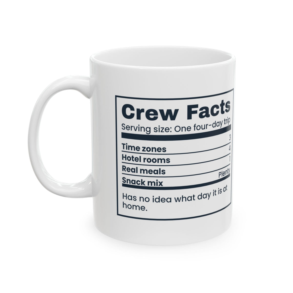 Funny Flight Attendant Coffee Mug Crew Facts Four Day Trip