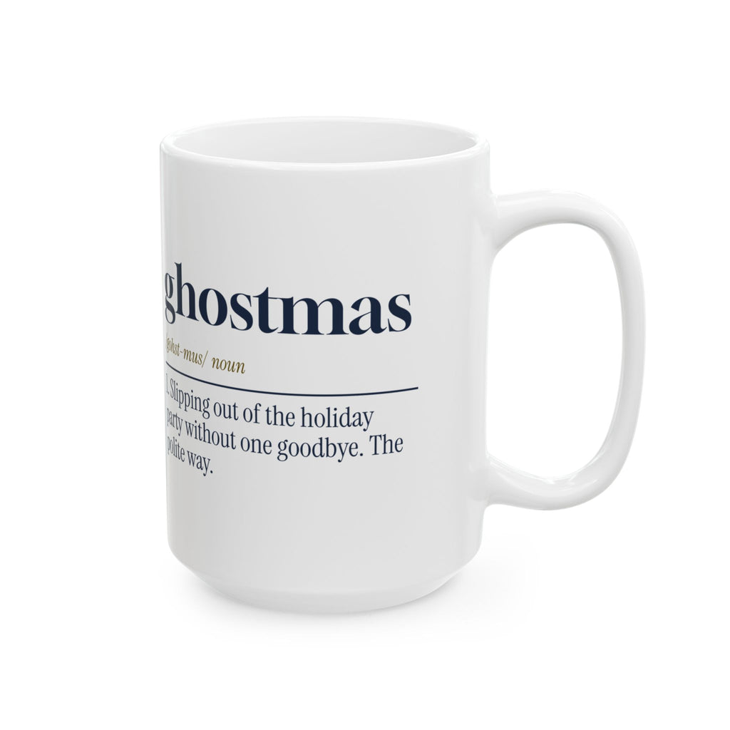 Funny Christmas Introvert Coffee Mug Ghostmas Dictionary Definition