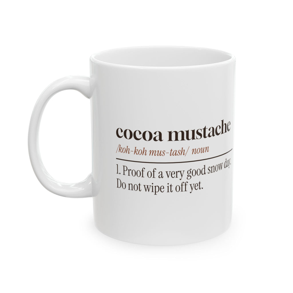 Funny Hot Cocoa Coffee Mug Cocoa Mustache Definition Winter Mug