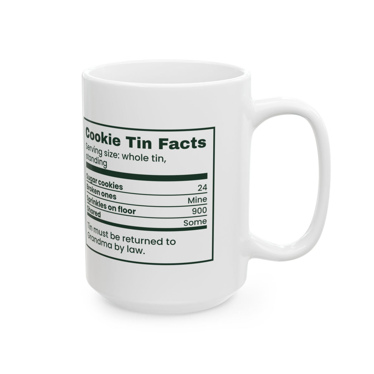 Funny Christmas Baking Coffee Mug Cookie Tin Facts For Bakers