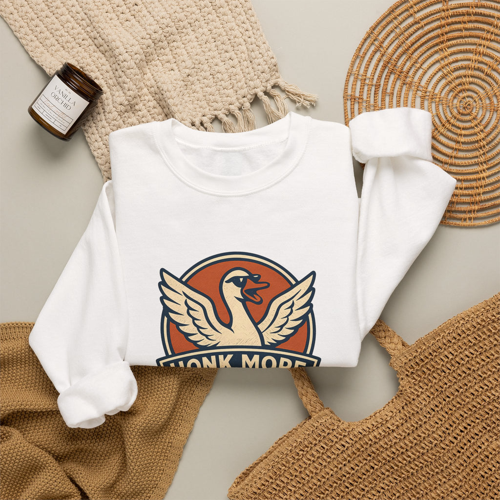 Funny Goose Honk More Worry Less Silly Bird Lover Sweatshirt