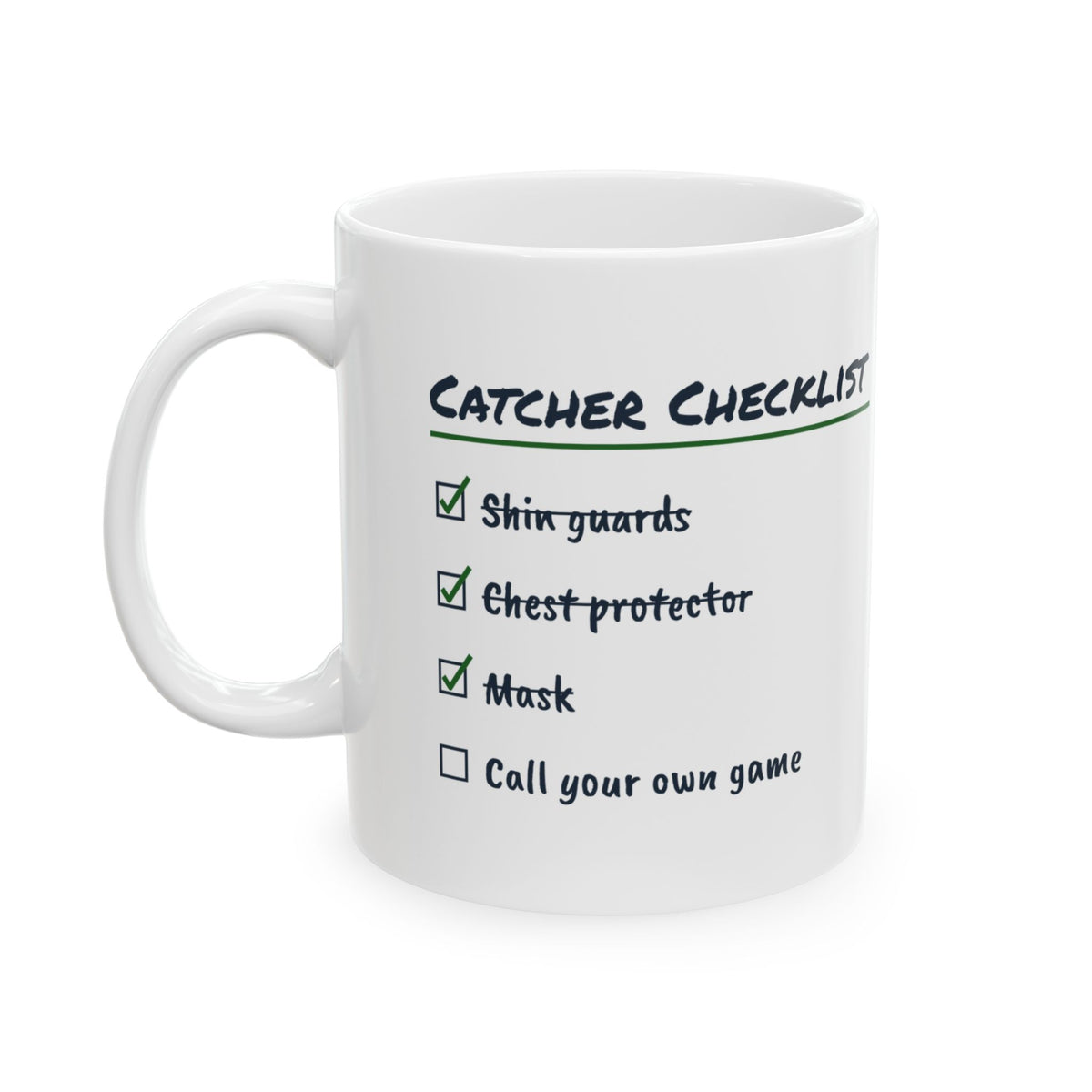 Softball Catcher Coffee Mug Catcher Checklist