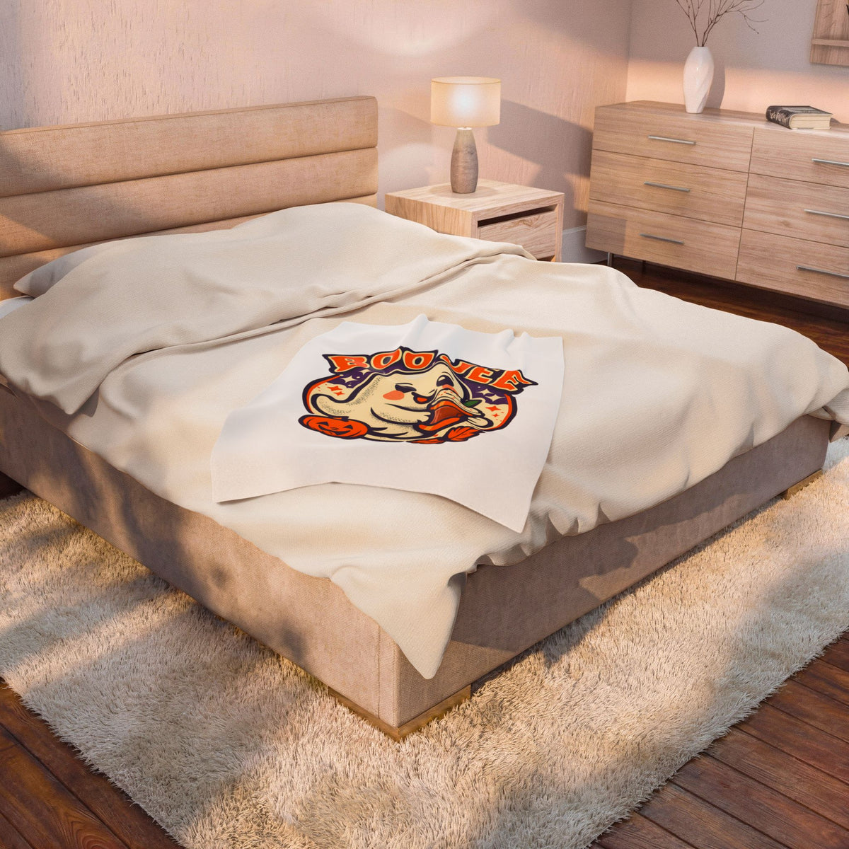 Boo Jee Funny Ghost Pumpkin Spice Throw Blanket