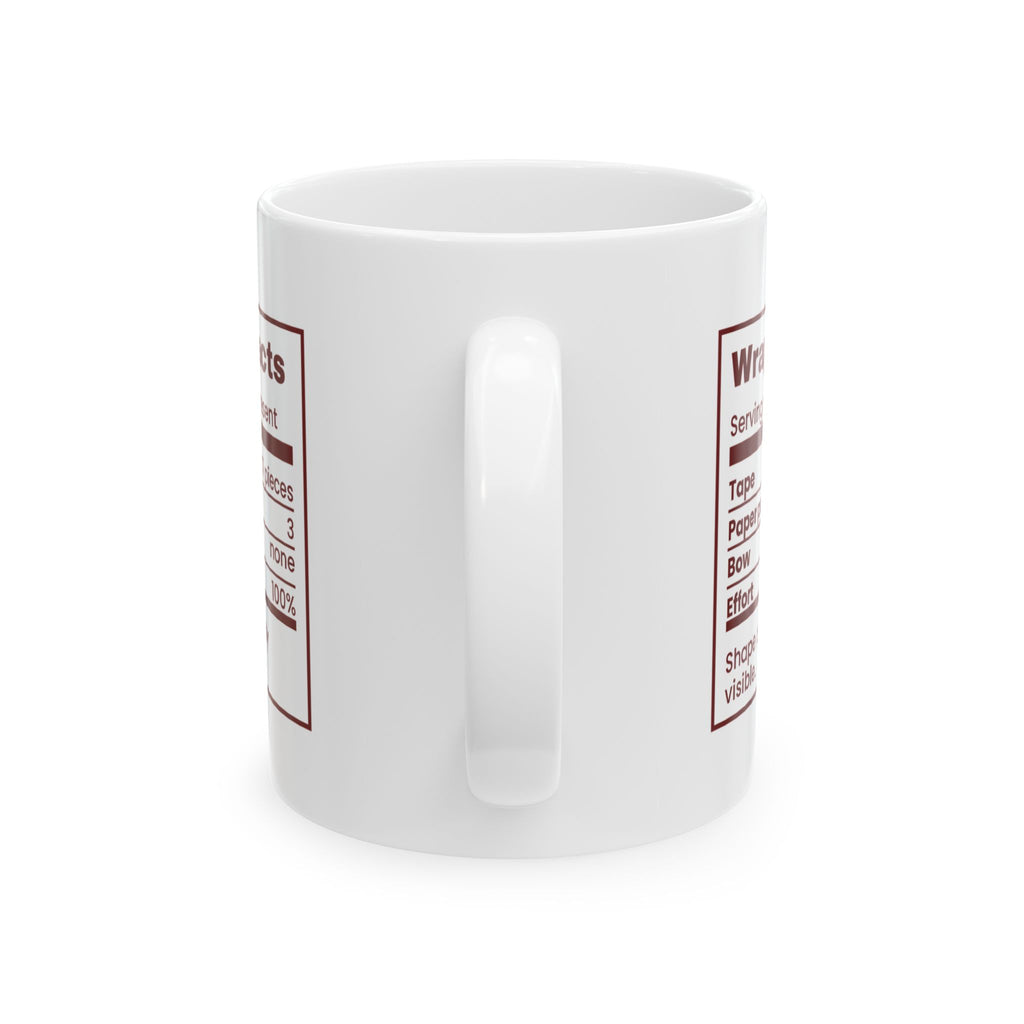 Funny Christmas Coffee Mug Wrap Job Facts Nutrition Label