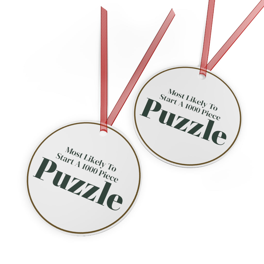 Funny Christmas Ornament Most Likely To Start A 1000 Piece Puzzle Family