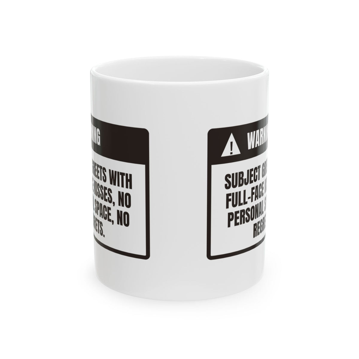Funny Dog Coffee Mug Warning Full Face Kisses For Dog Lovers