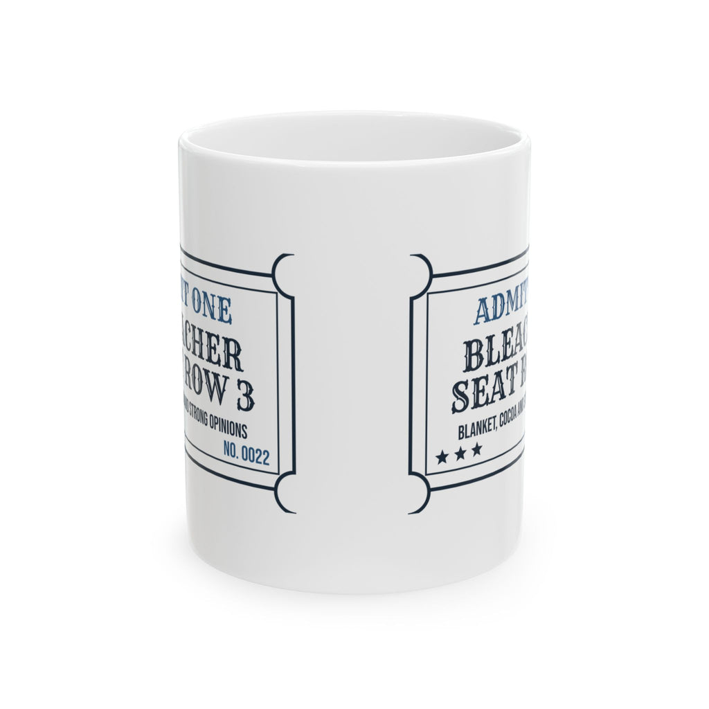 Funny Football Dad Coffee Mug Bleacher Seat Row 3 Ticket