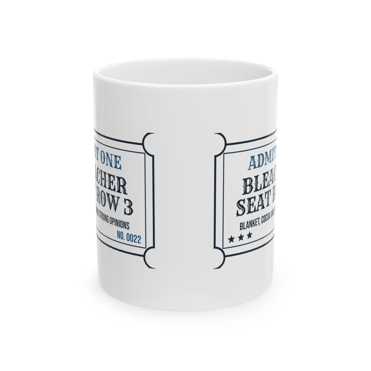 Funny Football Dad Coffee Mug Bleacher Seat Row 3 Ticket