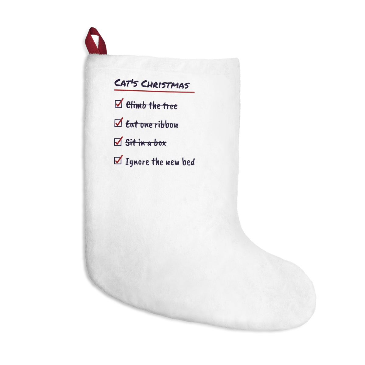 Funny Christmas Cat Christmas Stocking Cat's Christmas Checklist