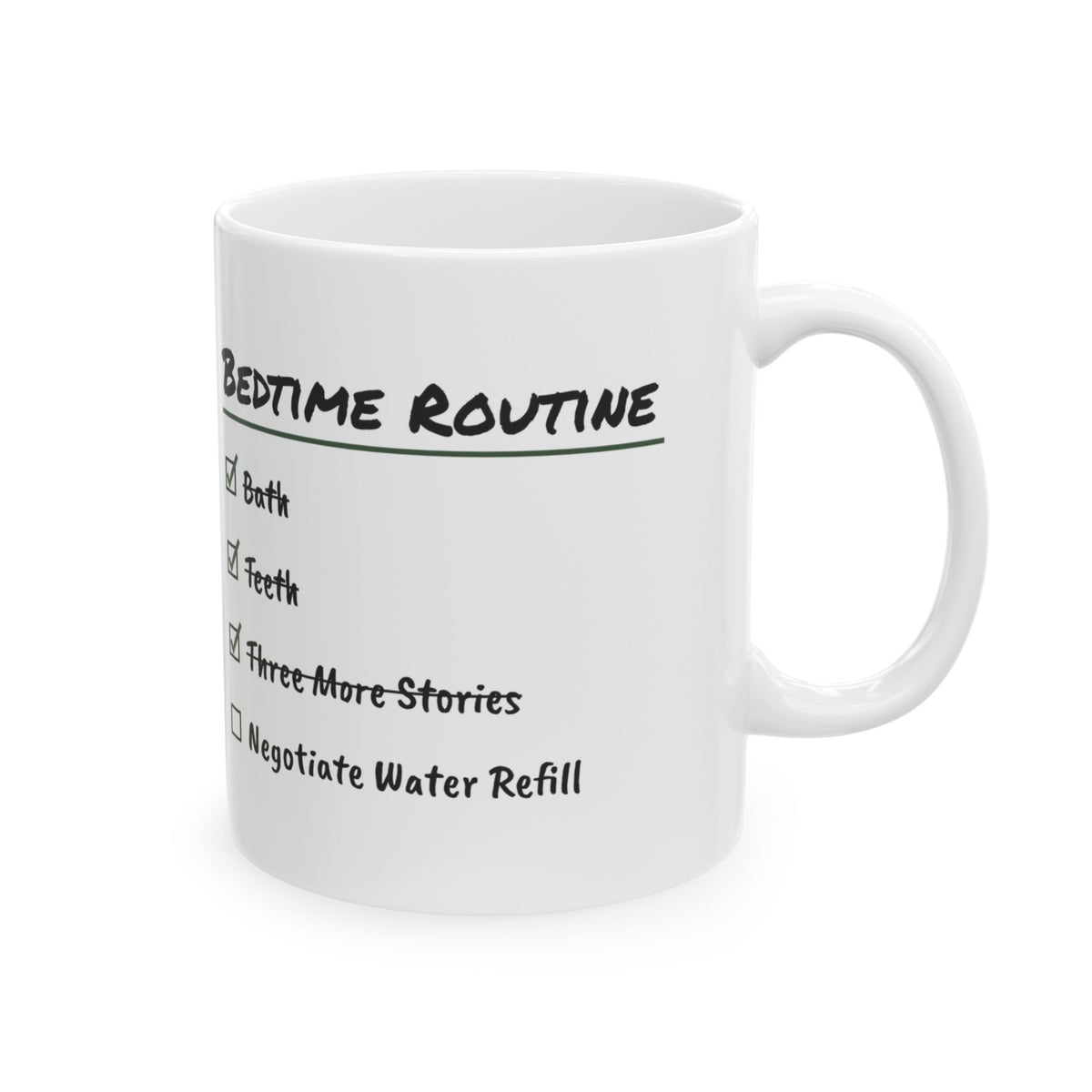 Funny Mom Checklist Coffee Mug Bedtime Negotiation For Wife