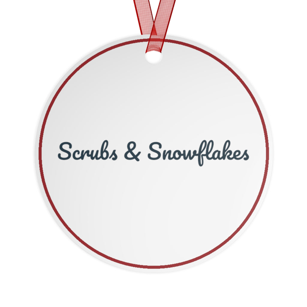 Funny Christmas Ornament Scrubs & Snowflakes