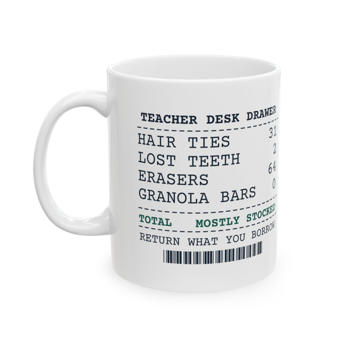 Funny Teacher Coffee Mug Desk Drawer Receipt For Teachers