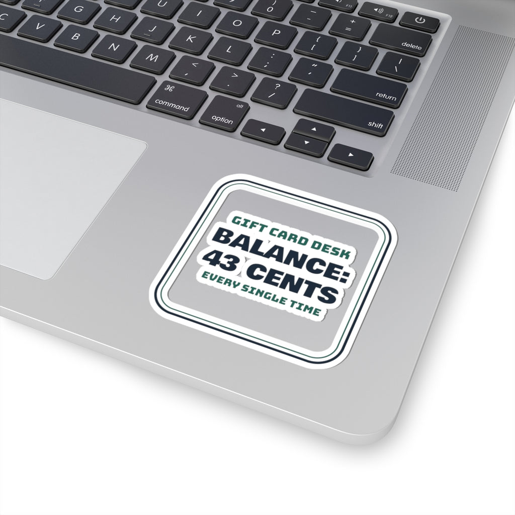 Funny Christmas Retail Sticker Gift Card Balance 43 Cents