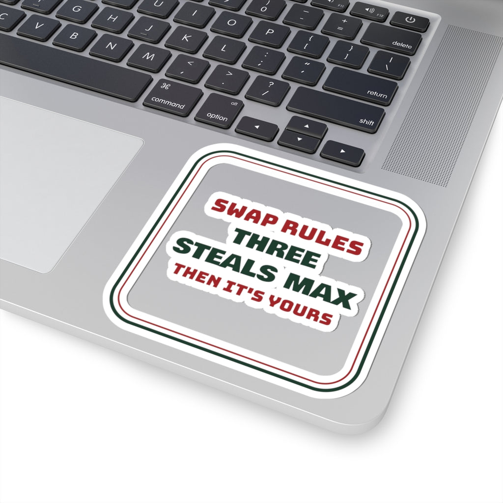 Funny White Elephant Sticker Three Steals Max Then It's Yours