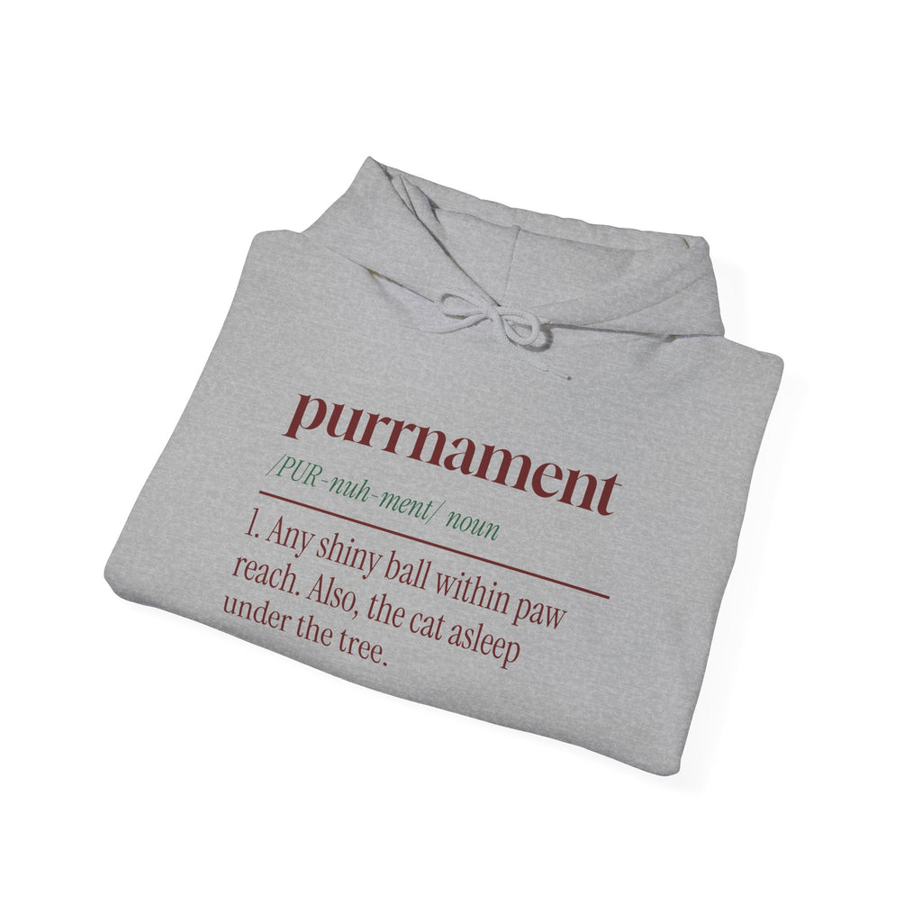 Funny Christmas Cat Hoodie Purrnament Dictionary Definition