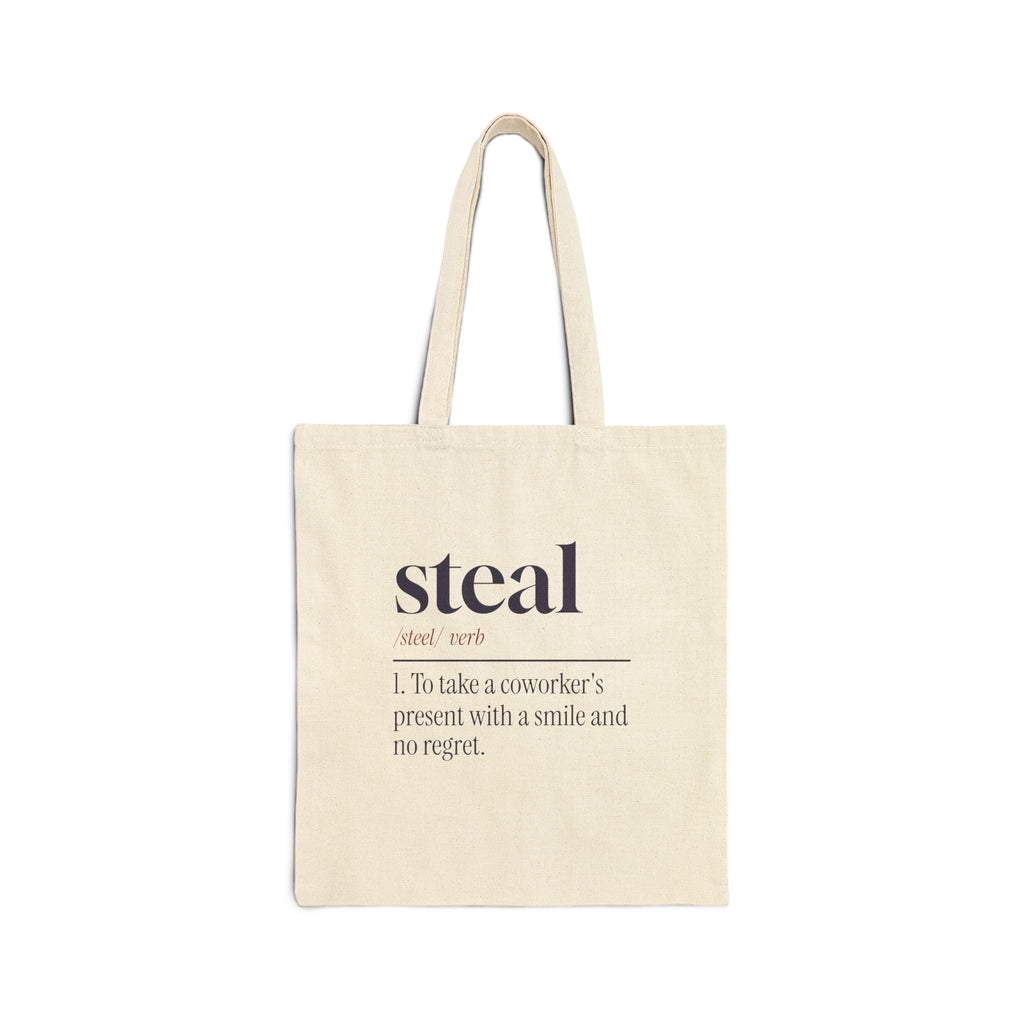 Funny White Elephant Tote Bag Steal Dictionary Definition