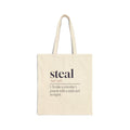 Funny White Elephant Tote Bag Steal Dictionary Definition