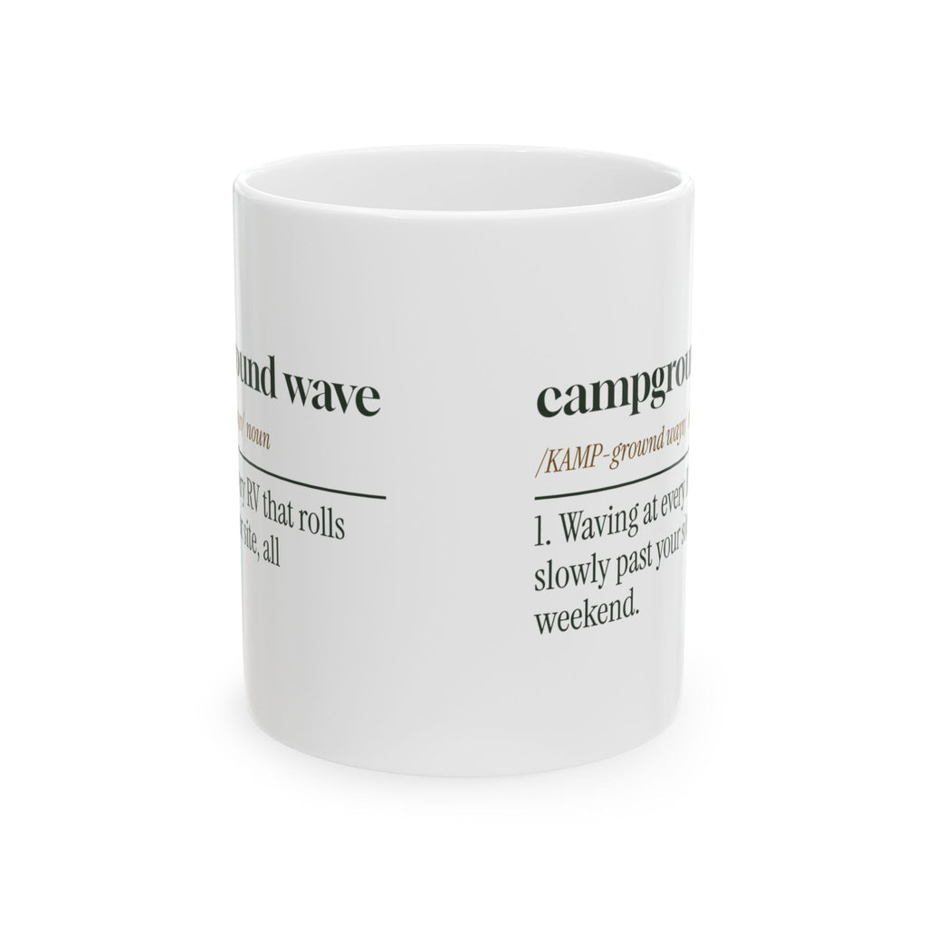 Funny RV Coffee Mug Campground Wave Dictionary Definition