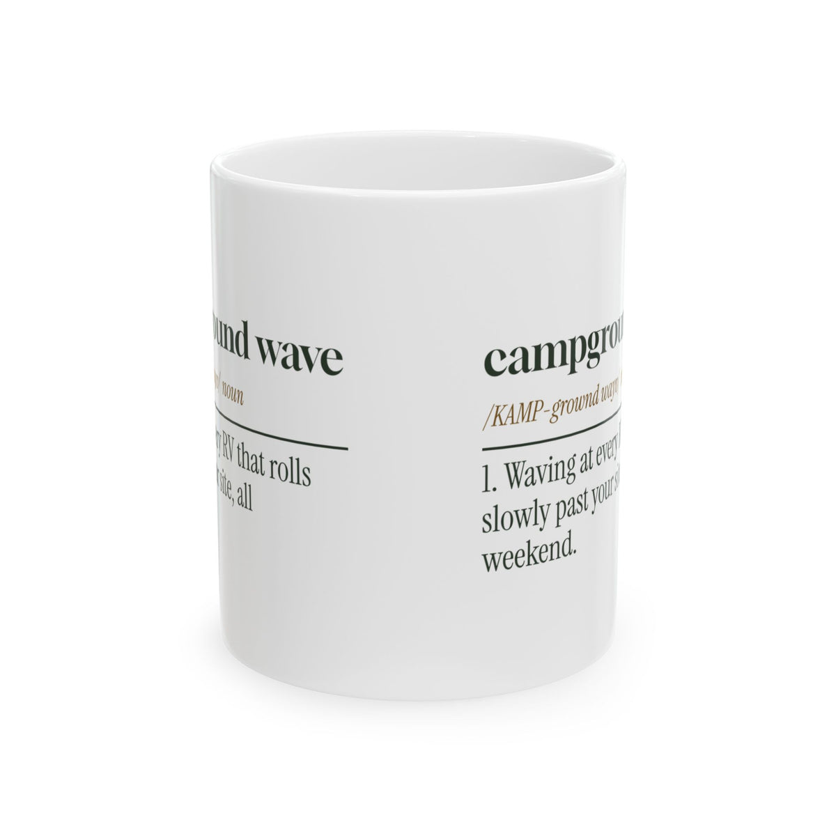 Funny RV Coffee Mug Campground Wave Dictionary Definition