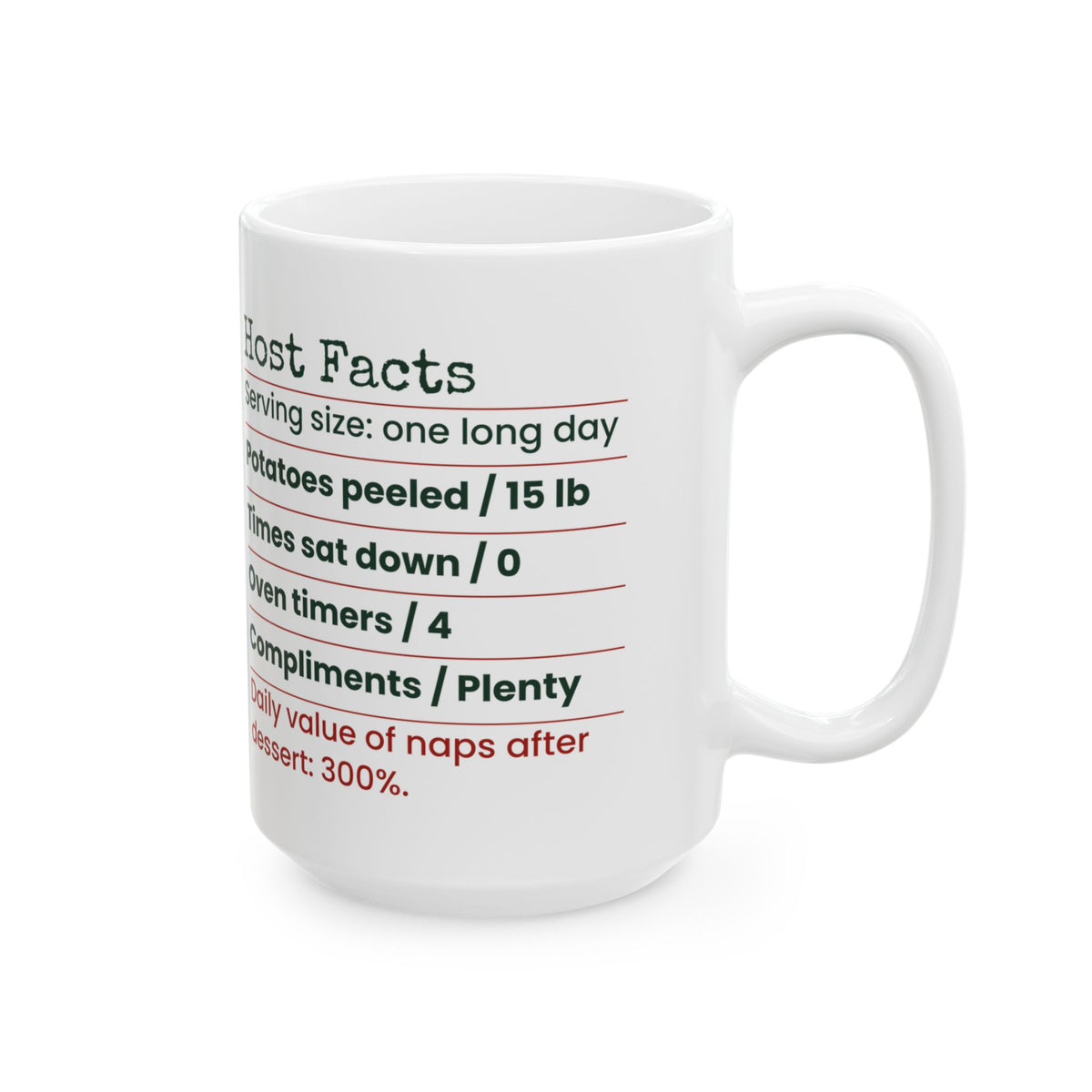 Funny Christmas Hosting Coffee Mug Host Facts Label For The Host