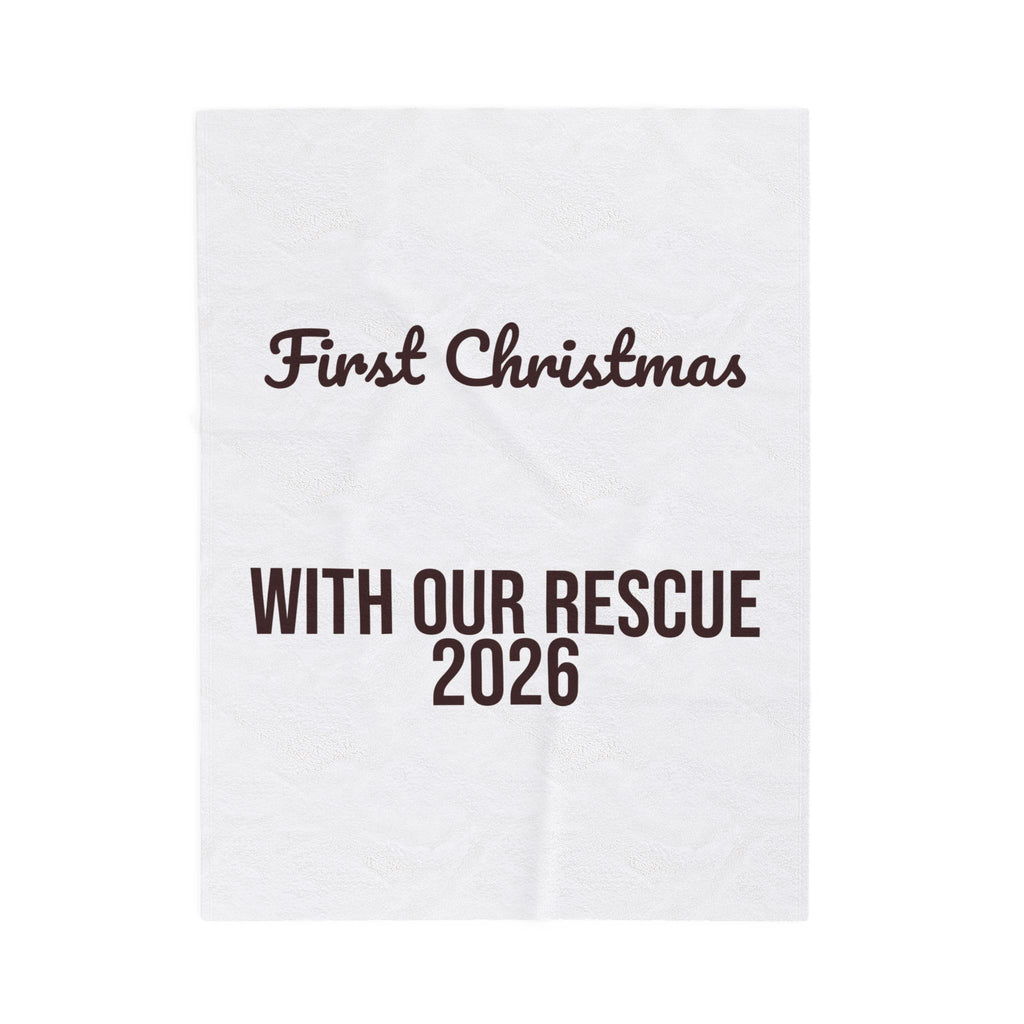 First Christmas With Our Rescue Dog 2026 Throw Blanket For Dog Lovers