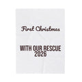 First Christmas With Our Rescue Dog 2026 Throw Blanket For Dog Lovers