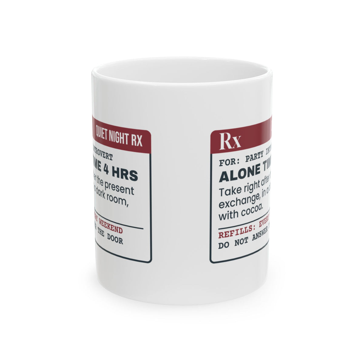 Funny Christmas Coffee Mug Alone Time Prescription For Introverts